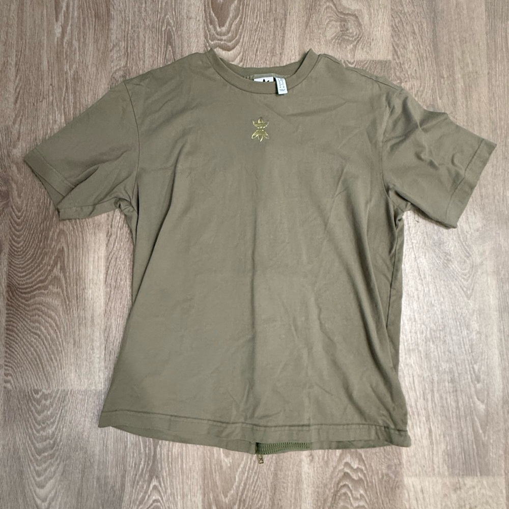 Adidas Khaki Tee with Gold Logo